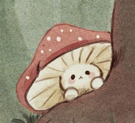 cute mushroom cat drawing