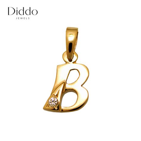 Златна буква В - DiddoJewels.com
