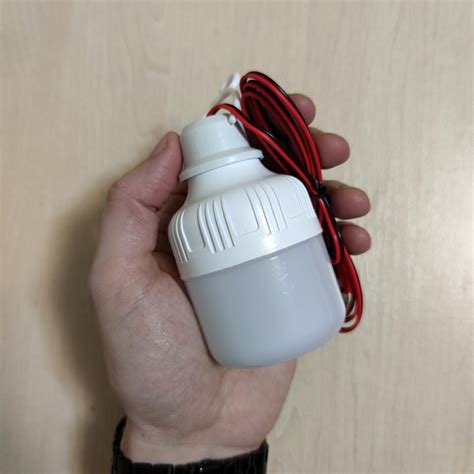 LED Лампа 12v 5W з крокодилами (12 Вольт 5 Ватт зажими) Циліндрична ...