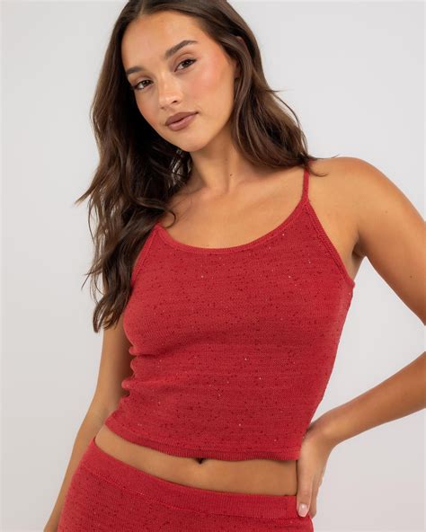 Shop Luvalot Scarlett Top In Agate Red - Fast Shipping & Easy Returns ...