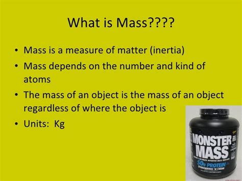 Mass and weight