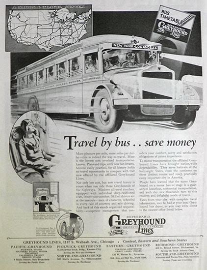 1930 Greyhound Bus Lines Ad ~ Save Money, Vintage Truck & Bus Ads