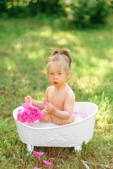 Little Girl Taking Bath After