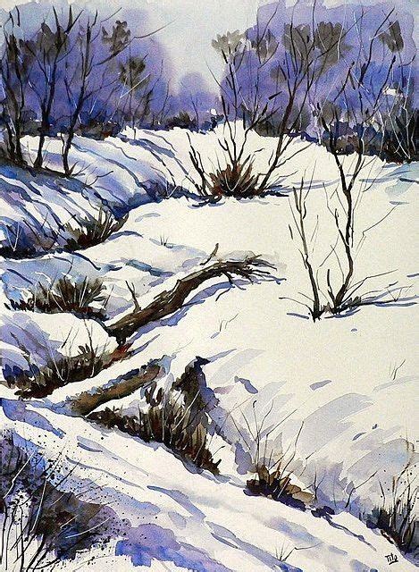 Акварель. Зимние пейзажи | Winter landscape painting, Landscape ...