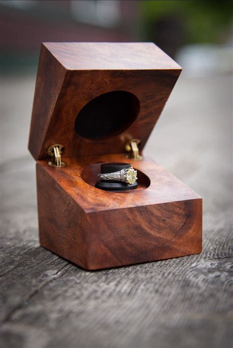 Wooden Ring Box Gift Box with Swivel Lid Jewelry Boxes Home & Living ...