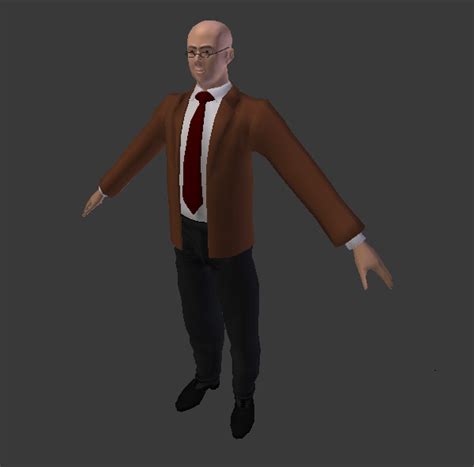 3D Модель человека средних лет в офисном костюме | RenProg