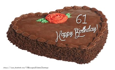 Happy Birthday Cake 61 years - messageswishesgreetings.com
