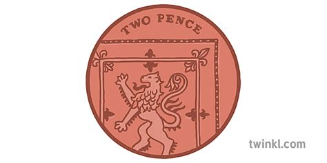2p zwei Penny Münze Illustration - Twinkl