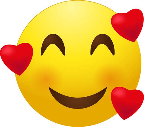 emoji de sonrisa positiva con corazones 11380315 PNG