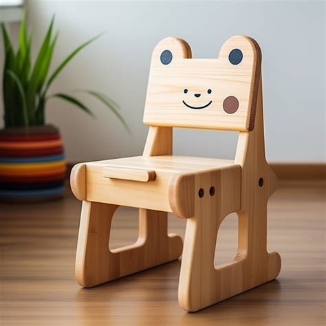 cute cartoon shape bear  cat backrest child seat wooden toys
