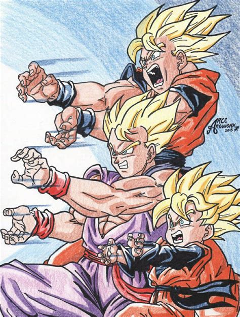 Goku, Gohan and Goten by ArceArtwork on DeviantArt