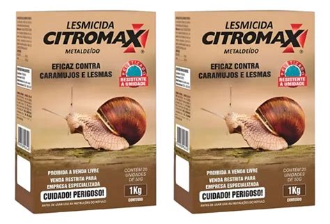 Veneno Para Lesma E Caramujo - Kit 2 Lesmicida Peletizado Mata Caramujo Lesmas 1kg Citromax | Frete grátis