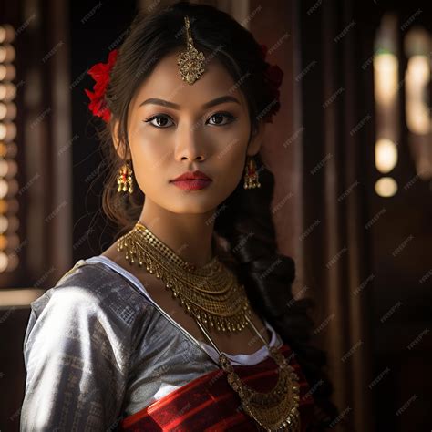 Premium AI Image | illustration of A beautiful young Khmer Woman in