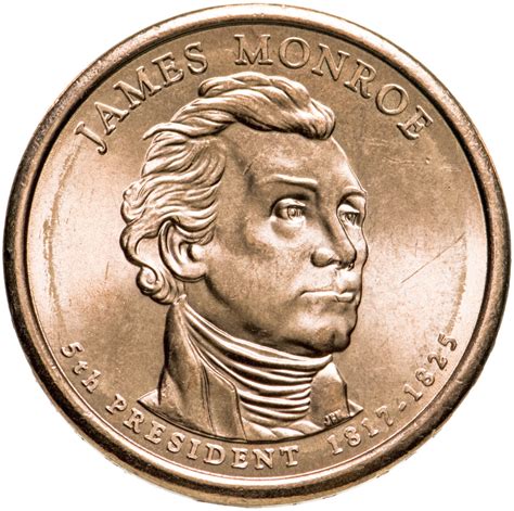 США 1 доллар (dollar) 2008 D Джеймс Монро (5-й президент США) знак ...