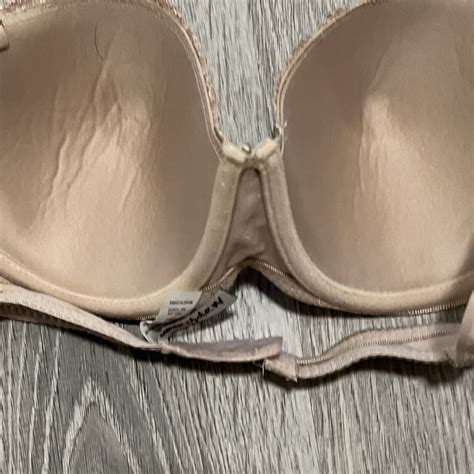 Honeydew Womens Bra Sz 38C Nude Beige Floral Hook & Loop Closure