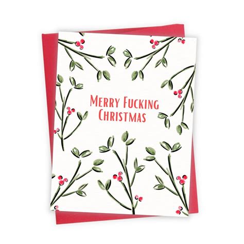 merry fucking christmas card rude christmas card funny holiday cards