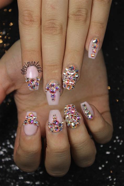 swarovski crystals nails | Swarovski Crystal Nail Art | Crystal nails