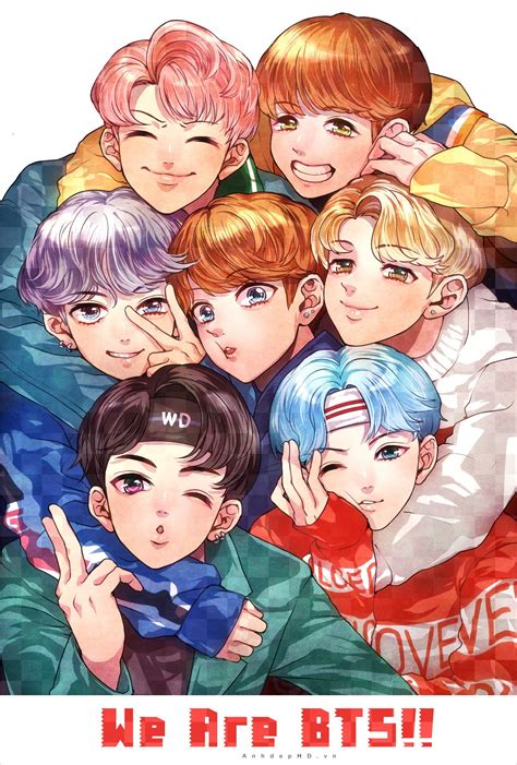 Hình Ảnh BTS Anime- Hình Ảnh BTS Chibi Cute Đến Lạc Lối