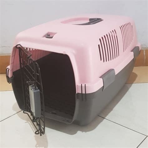 Jual PET CARGO KANDANG KUCING ANJING KELINCI MUSANG Pet carrier size L - PINK - Jakarta Barat ...