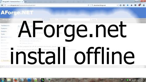 aforgenet install offline  start  aforge youtube