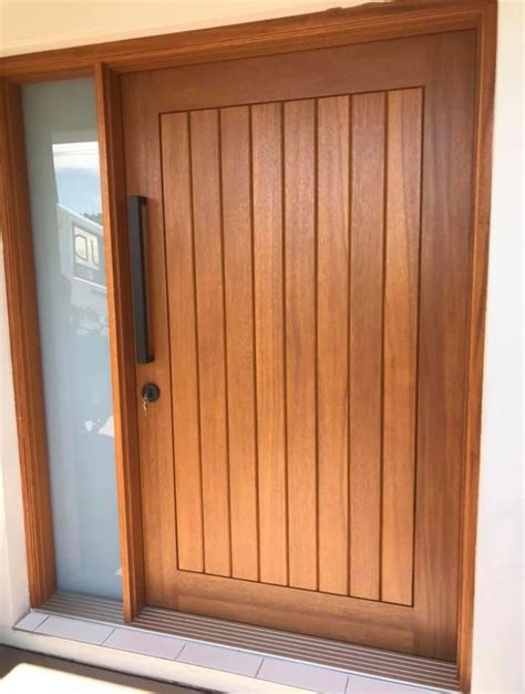 solid vertical plank rail stile door frame package  doors qld