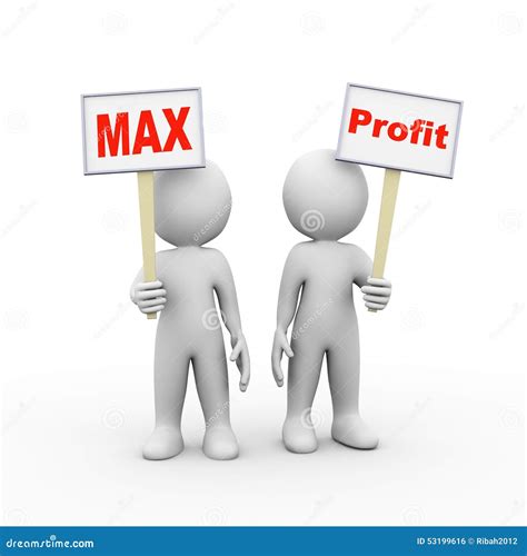 3d People Holding Sign Board Banner Max Profit Stock Illustration
