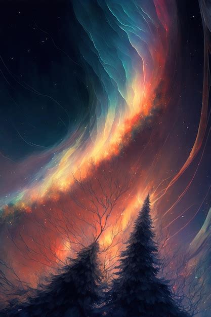 premium photo colorful aurora landscape