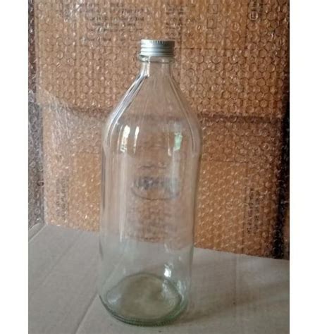 jual botol kaca  liter tutup almunium silver  kemasan kombucha
