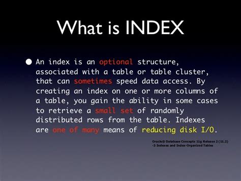 understanding index