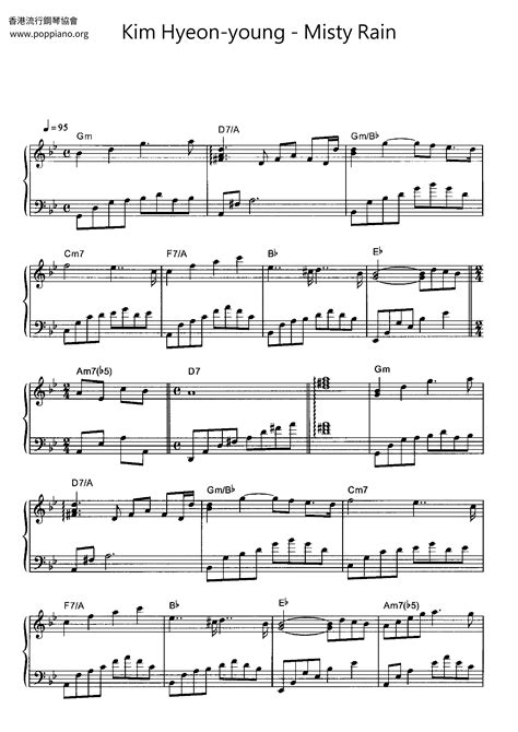 Kim Hyeon-young-Misty Rain 琴譜pdf-POPPIANO.ORG 琴譜下載 ★