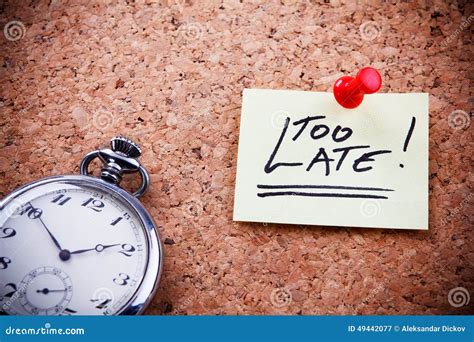 te laat stock afbeelding image  mislukking bureau