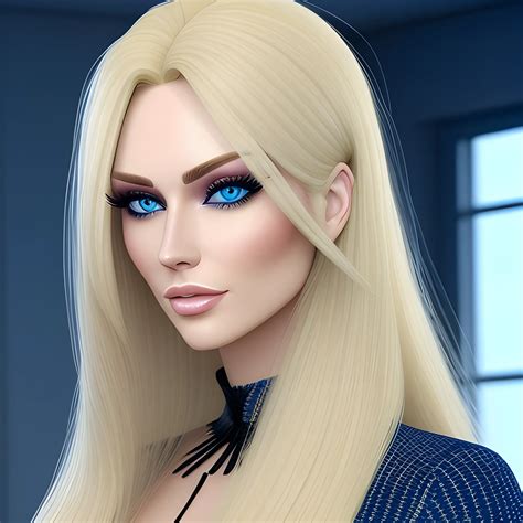 teen girl, long blonde hair, crystal blue eyes, beautiful, 3D - Arthub.ai