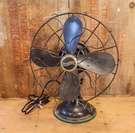 Vintage 1930s Westinghouse Electric Fan Retro Industrial Black Fan ...