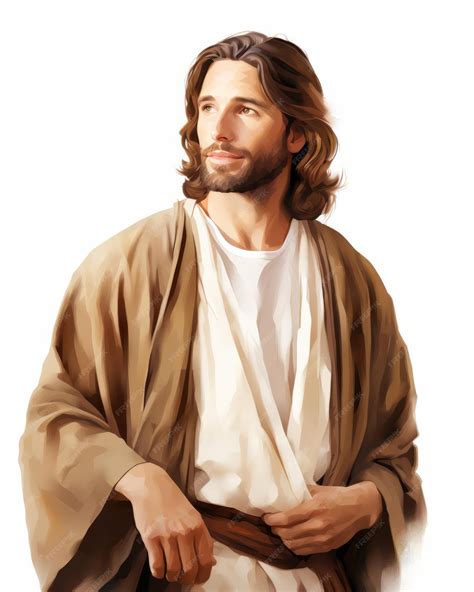 Premium AI Image | jesus with long hair and beard