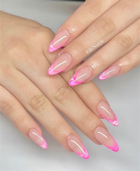 13+ Elegant Ideas for Pink Marble French Tip Nails - Nail Designs Daily