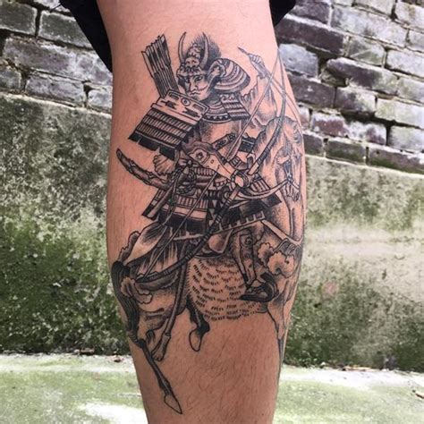 Japanese Samurai Tattoo Leg