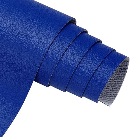 benecreat pleather vinyl backing fabric material  roll blue
