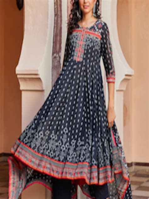 Buy Biba Ethnic Motifs Printed Empire Kurta With Palazzos & Dupatta ...