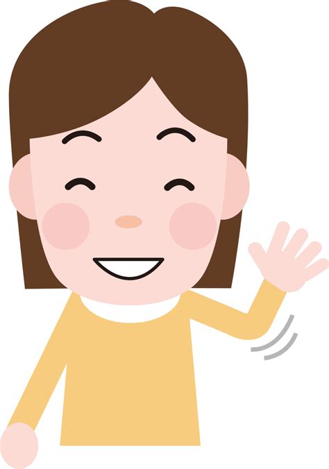 手を振っている女性 - イラストのフリー素材集 ピクサイ
