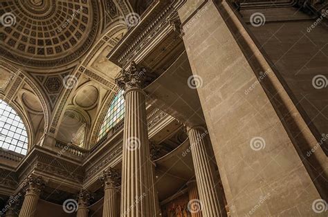 Pantheon Inside View with High Ceiling, Columns, Statues and Paintings ...