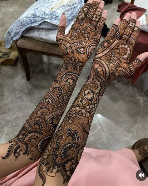 exquisite floral bridal henna bridal mehndi designs full hands front