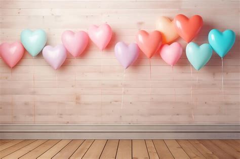 Premium AI Image | Generative AI Image of Colorful Love Heart Balloons ...