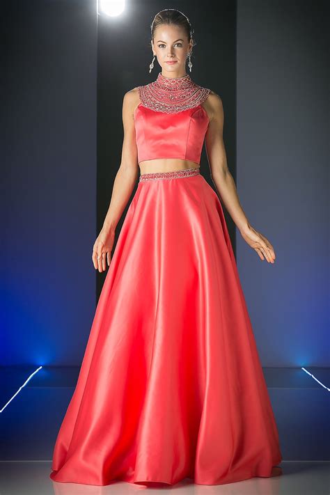 Beaded 2 Piece Satin A - Line Dress – Tux-USA®
