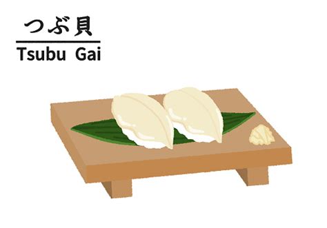 tsubugai set  sushi stock illustration  image