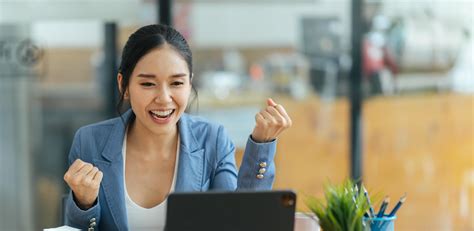 Excited Office Worker
