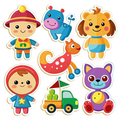 Una colección de pegatinas de personajes de dibujos animados con un