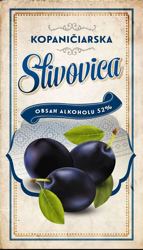 Etiketa - Kopaničiarska slivovica | Бутылочные этикетки, Винтажные ...