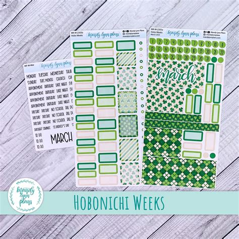 Hobonichi Weeks March 2025 Monthly Kit || Vintage Shamrocks || MK-W-23