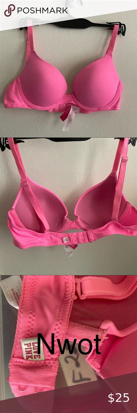 nwot  victorias secret pink love pink push  bra push  bra