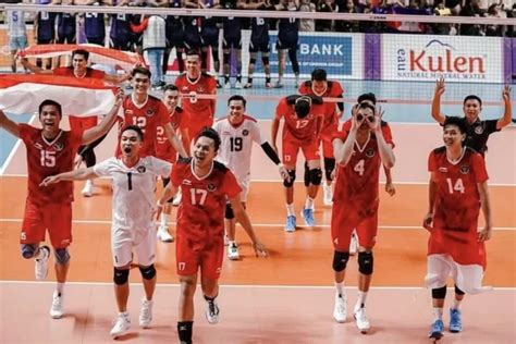 laga kedua tim nasional voli putra indonesia  jepang  asian games